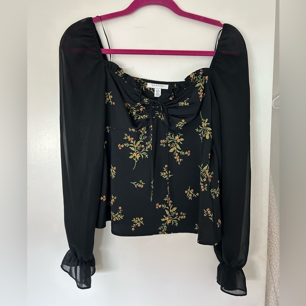 Topshop long sleeve floral top 6